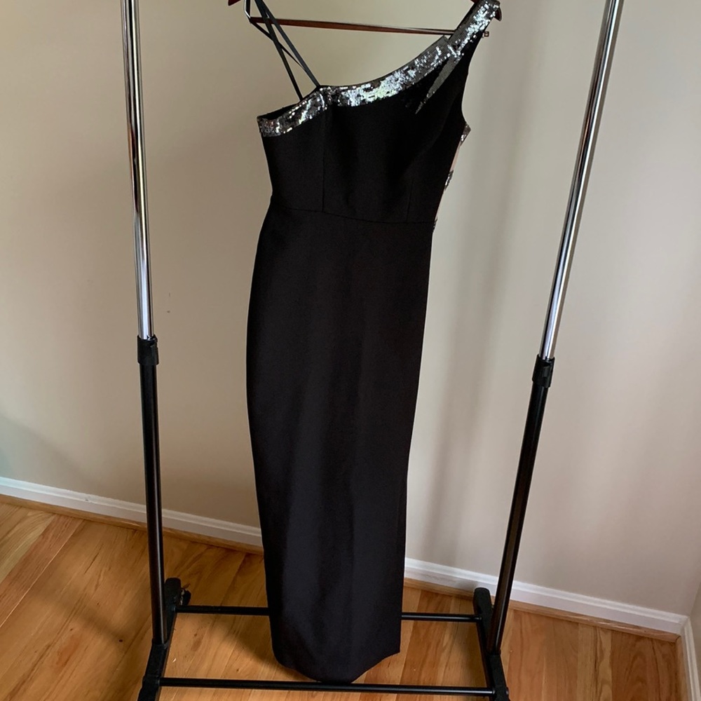 BCBG Max Azria (size 4) one-shoulder sequin detail evening dress